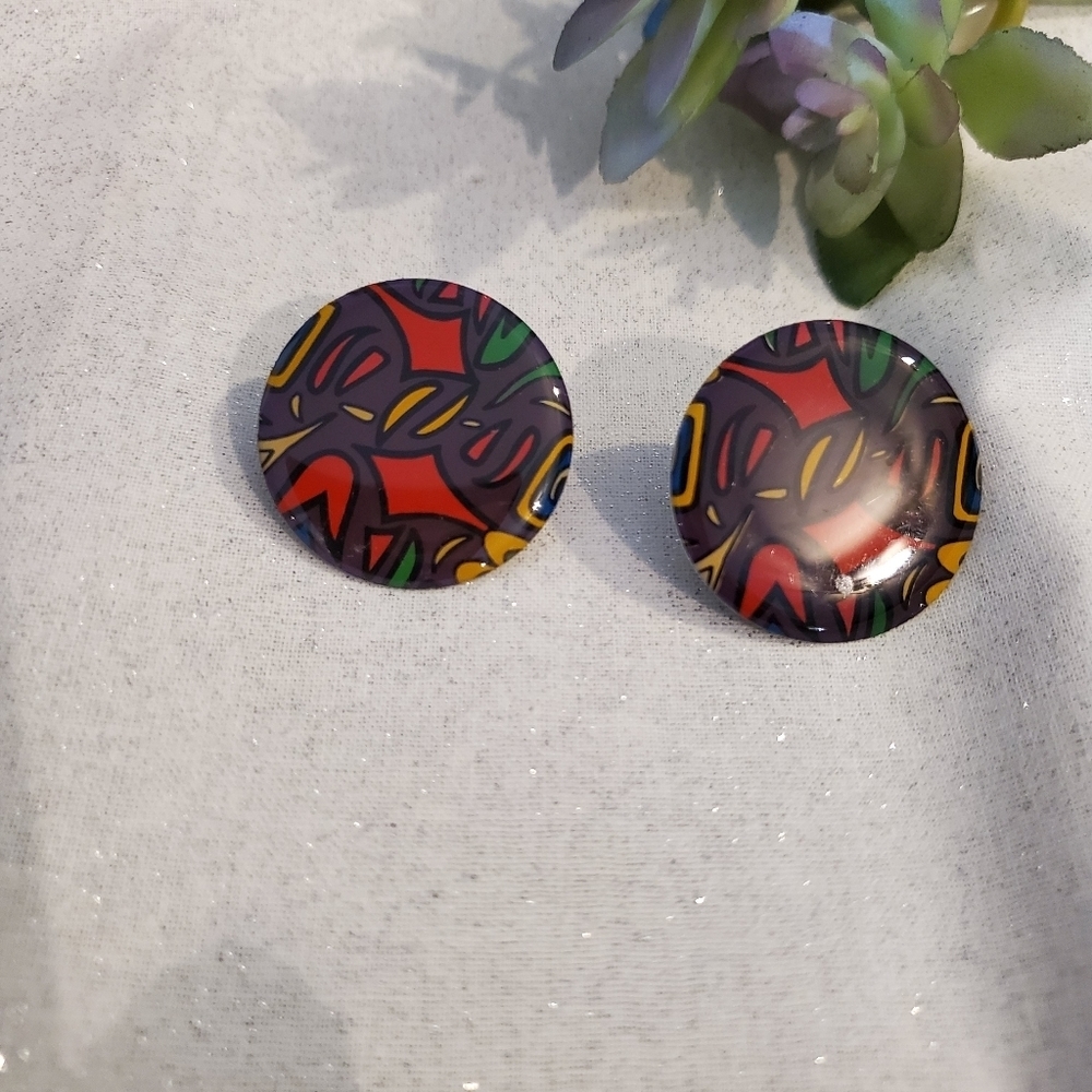 Retro chunky 80's and 90's style earrings
